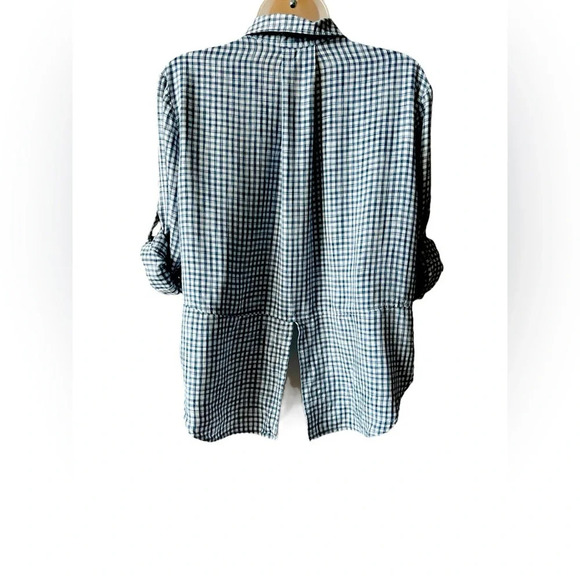Ladies Cloth & Stone Anthropologie Split Back Collared Shirt Check, Size M - Picture 4 of 8